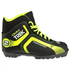 Trek Ботинки лыжные TREK Omni 1 NNN ИК, цвет чёрный, лого лайм неон, размер 38